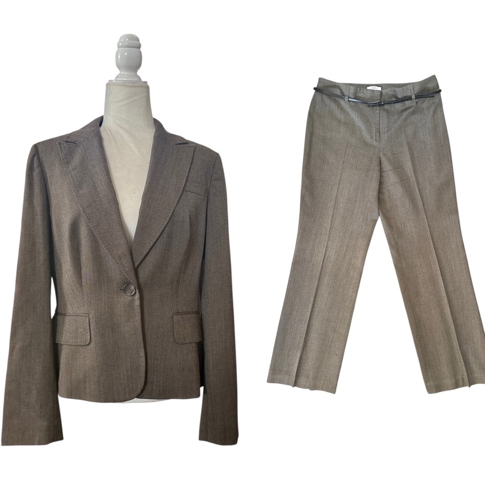 LOFT Womens Brown Two-Piece Suit Set Size 10